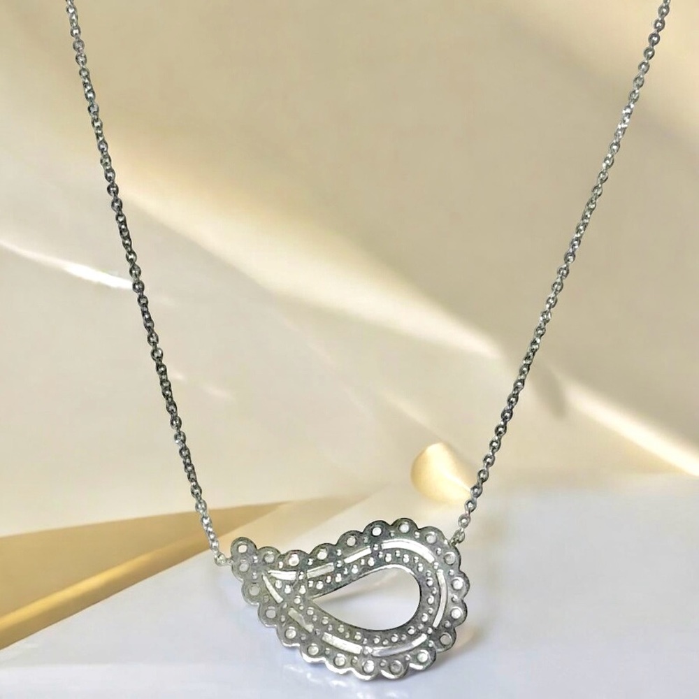 Sterling Silver Paisley Filigree Necklace